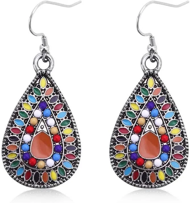 1 Pair Dangle Earrings Vintage Drop Earring Handmade Bohemian Teardrop Earrings