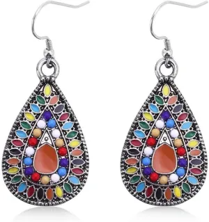 1 Pair Dangle Earrings Vintage Drop Earring Handmade Bohemian Teardrop Earrings