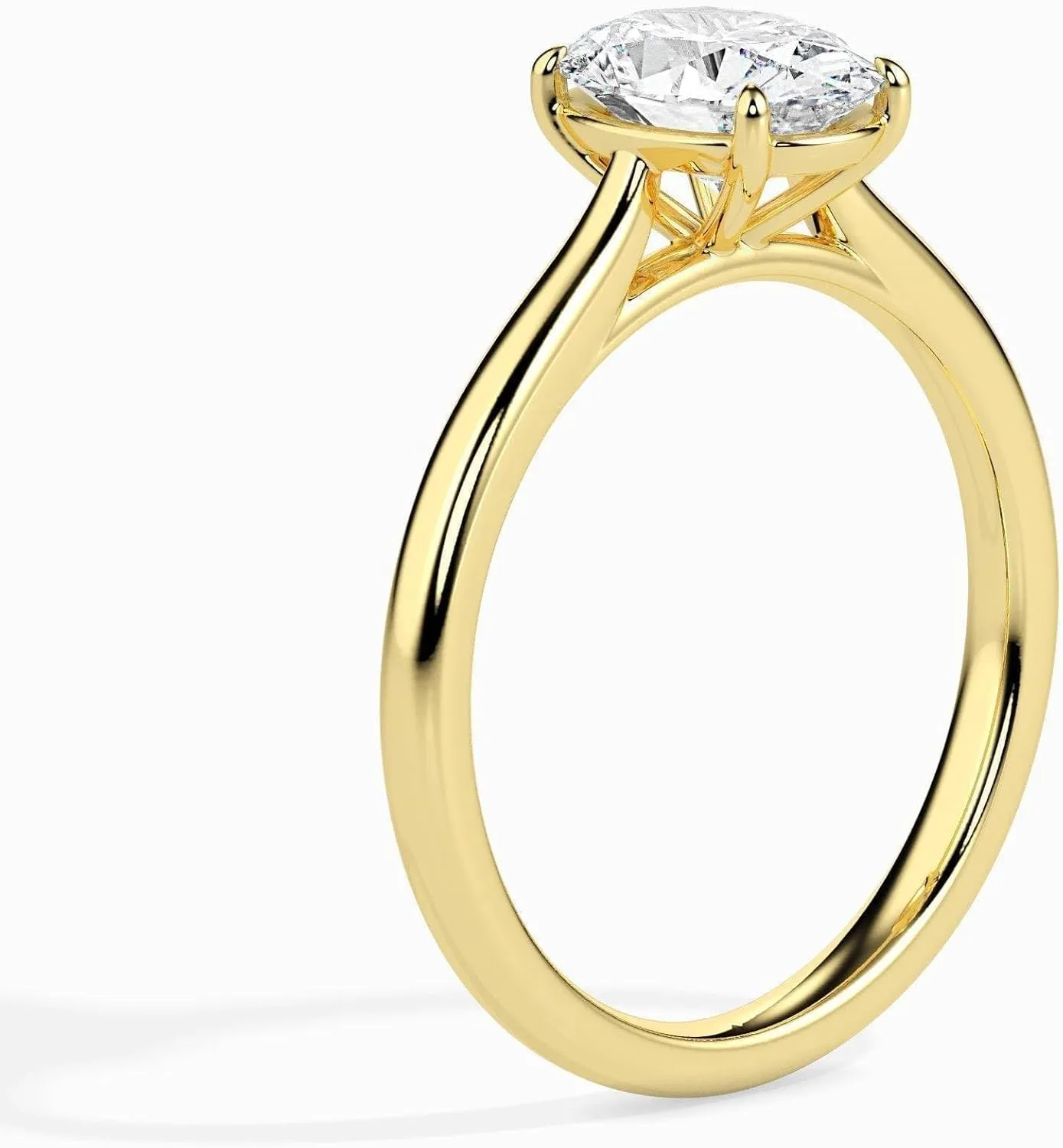 14k Gold Finish 2.10Ct Oval Cut Diamond Womens Wedding Ring