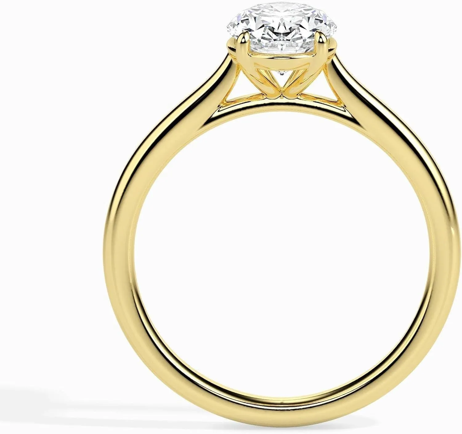14k Gold Finish 2.10Ct Oval Cut Diamond Womens Wedding Ring