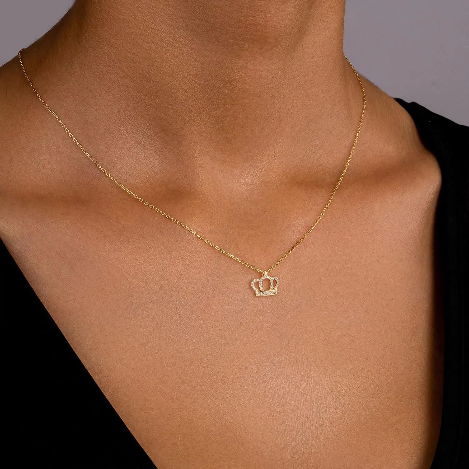 14K Gold Plated Dainty Butterfly Baseball Crown Compass Shell Starfish Airplane Bird Heart Lightning Leaf Turtle Horse Cherry Paperclip Bow Necklace Simple Jewelry