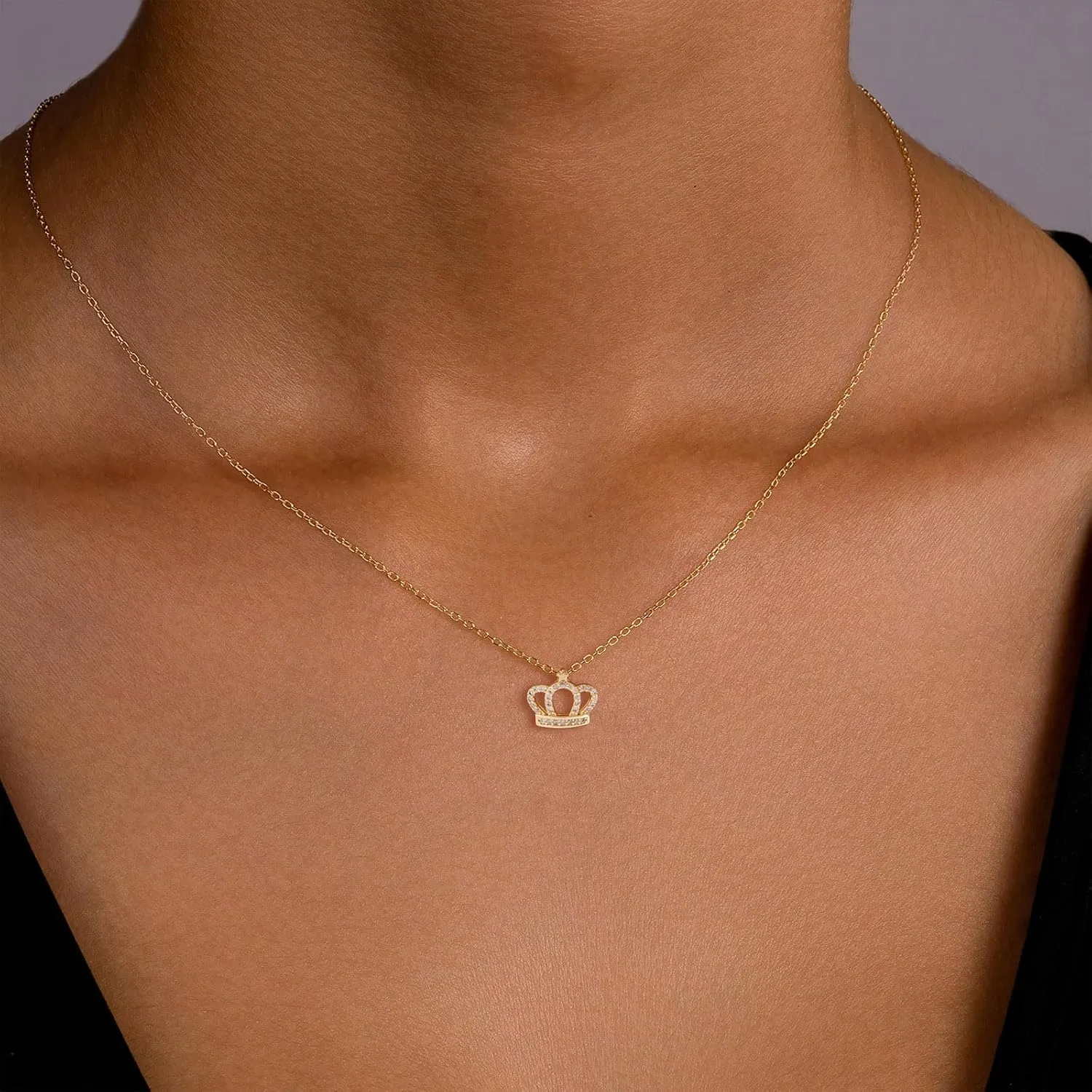 14K Gold Plated Dainty Butterfly Baseball Crown Compass Shell Starfish Airplane Bird Heart Lightning Leaf Turtle Horse Cherry Paperclip Bow Necklace Simple Jewelry