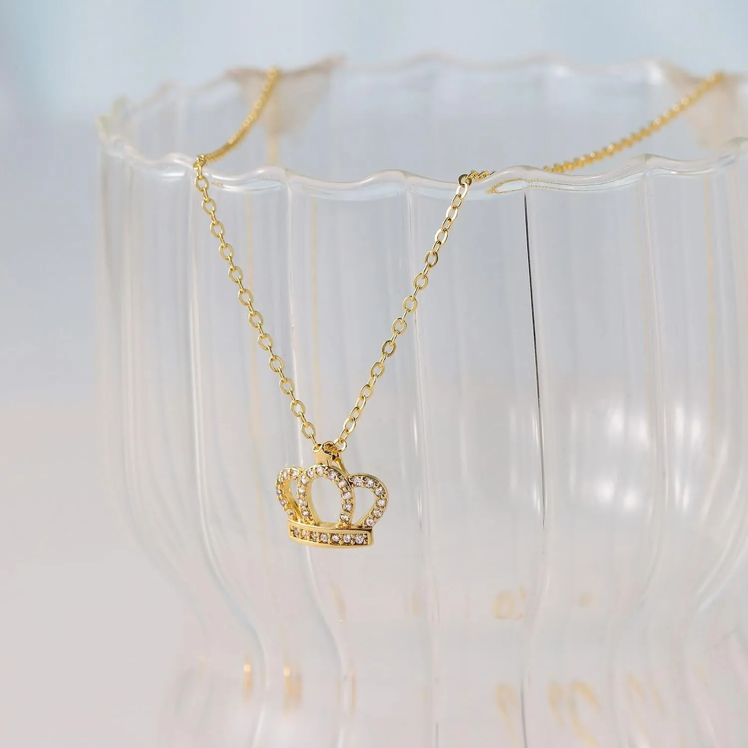 14K Gold Plated Dainty Butterfly Baseball Crown Compass Shell Starfish Airplane Bird Heart Lightning Leaf Turtle Horse Cherry Paperclip Bow Necklace Simple Jewelry