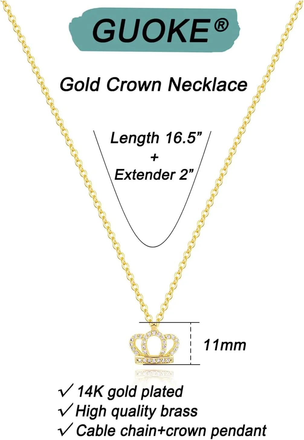14K Gold Plated Dainty Butterfly Baseball Crown Compass Shell Starfish Airplane Bird Heart Lightning Leaf Turtle Horse Cherry Paperclip Bow Necklace Simple Jewelry