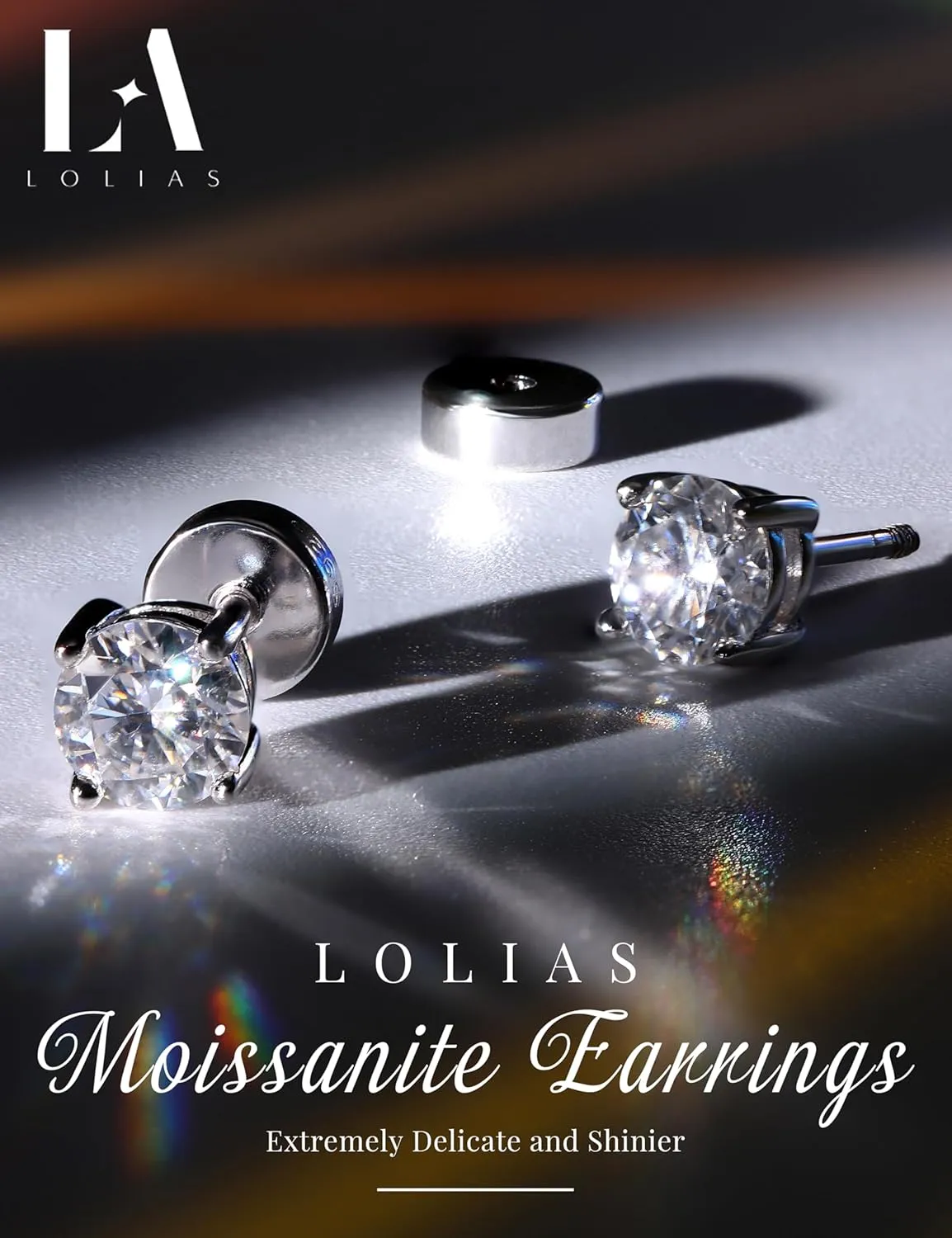 14K Gold Plated Moissanite Stud Earrings with Flat Back,925 Sterling Silver Moissanite Earring for Women Men,Small Round Cut D Color VVS1 Stud Earrings Hypoallergenic Jewelry Gift