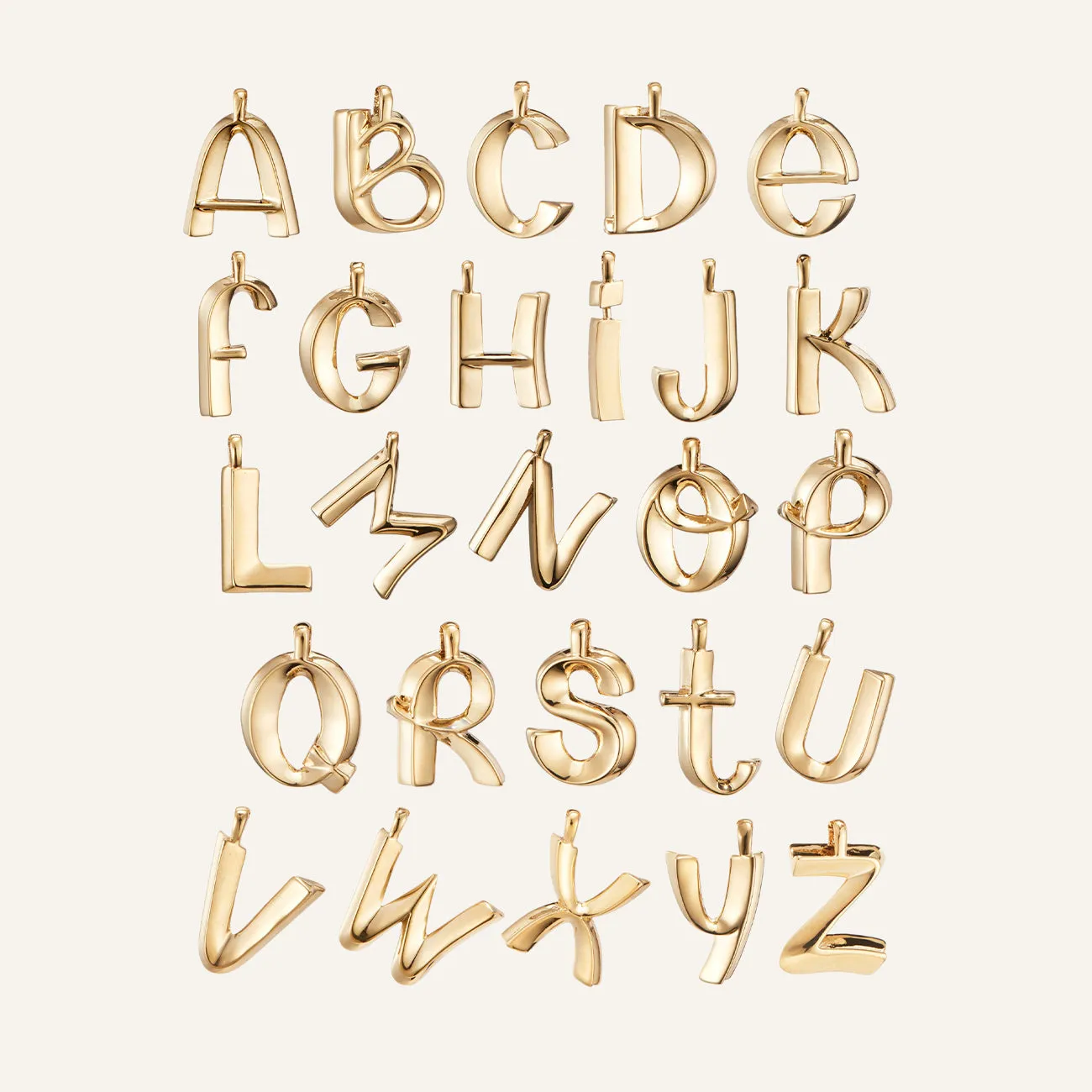 14k Gold Plated Monogram Necklace - Z