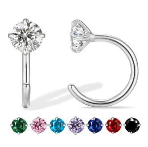 14k White Gold Plated 925 Sterling Silver Small Huggie Hoop Earrings for Women