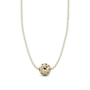 14K Yellow Gold Single Pickleball Necklace