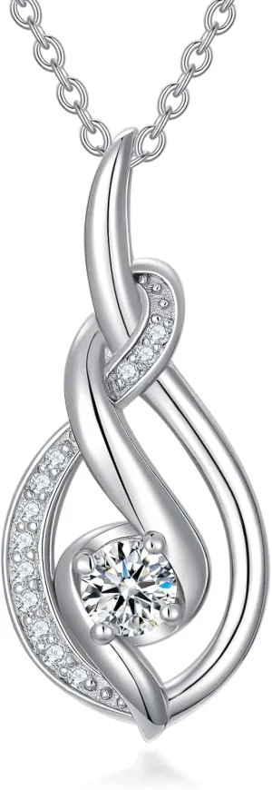 1/5 cttw Real Diamond Sterling Silver Pendant Necklace with 1ct Moissanite, Diamond Jewelry for women(I2-I3 Clarity)