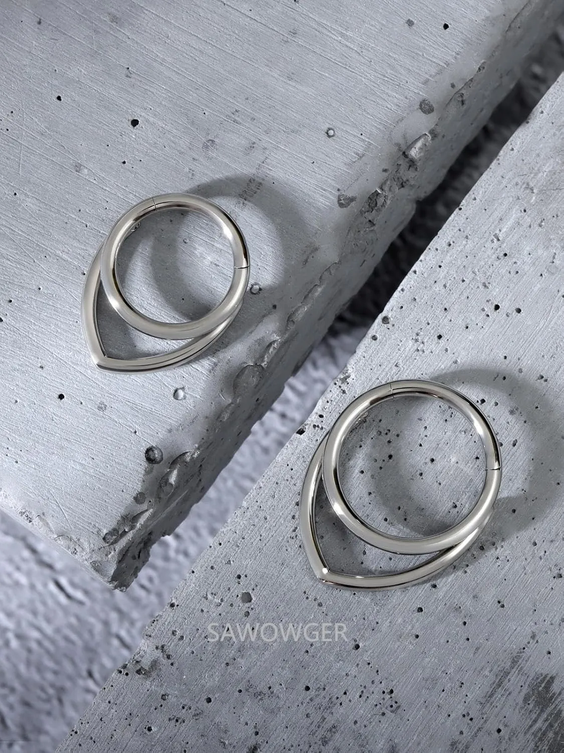 16G Titanium Septum Rings Double Septum Jewelry Daith Piercing Jewelry Silver Gold Hinged Segment Helix Clicker Piercing Jewelry 8 mm 10 mm Seamless Ring Hypoallergenic Jewellery for Her
