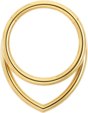 16G Titanium Septum Rings Double Septum Jewelry Daith Piercing Jewelry Silver Gold Hinged Segment Helix Clicker Piercing Jewelry 8 mm 10 mm Seamless Ring Hypoallergenic Jewellery for Her