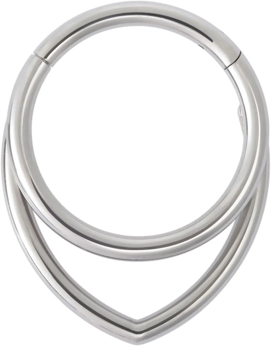 16G Titanium Septum Rings Double Septum Jewelry Daith Piercing Jewelry Silver Gold Hinged Segment Helix Clicker Piercing Jewelry 8 mm 10 mm Seamless Ring Hypoallergenic Jewellery for Her
