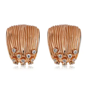 18k Bahia Pink Gold Earring With 0.24 Cts Vs-Gh Diamonds