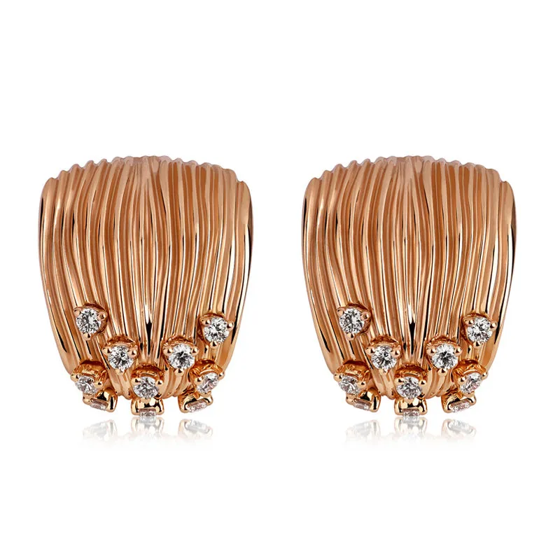 18k Bahia Pink Gold Earring With 0.24 Cts Vs-Gh Diamonds