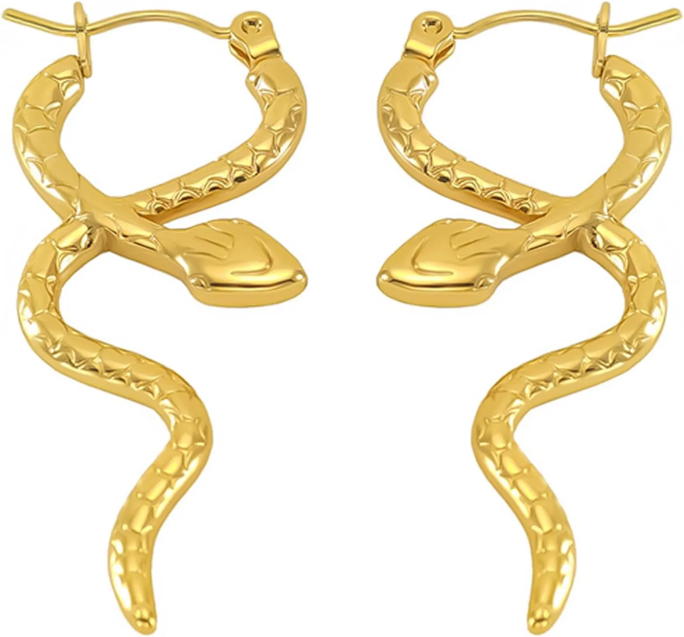 18K Gold Plated Hoop Earrings for Women Gold Chunky Hoop Earrings for Women Small Chunky Gold Hoops Huggies Earrings for Women