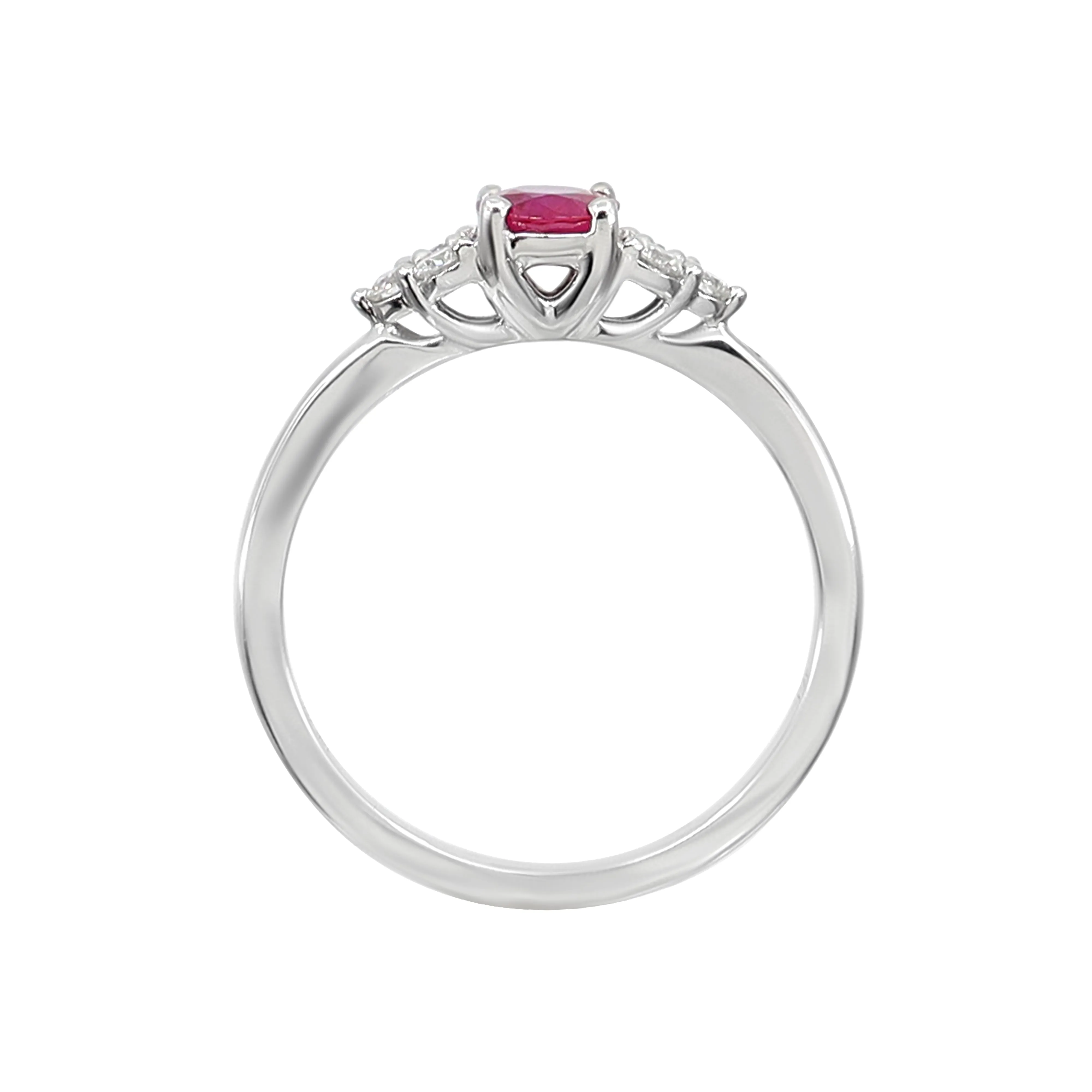 18K White Gold 0.50ct Ruby and Diamond Ring - 20738563