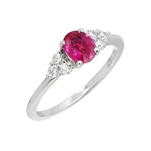 18K White Gold 0.50ct Ruby and Diamond Ring - 20738563