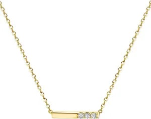 18K/14K White/Yellow Gold Plated Silver Necklace With Lab Grown Diamond (D-E Color, Round Brilliant Shape, VS Clarity) in 16/18" Length, Gold Jewelry, Necklaces For Women, Gift For Her