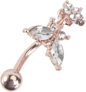 1Pc Butterfly Belly Ring Decorative Piercing Jewelry for Women Stylish Navel Accessory Present for Belly Button Ring Lovers