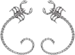 2 Pcs Goth Punk Scorpions Earrings Cuff Non Piercing Cartilage Ear Clips Halloween Scorpions Climber Wrap Around Earrings Creative Fake Earrings Ear Clip Jewelry
