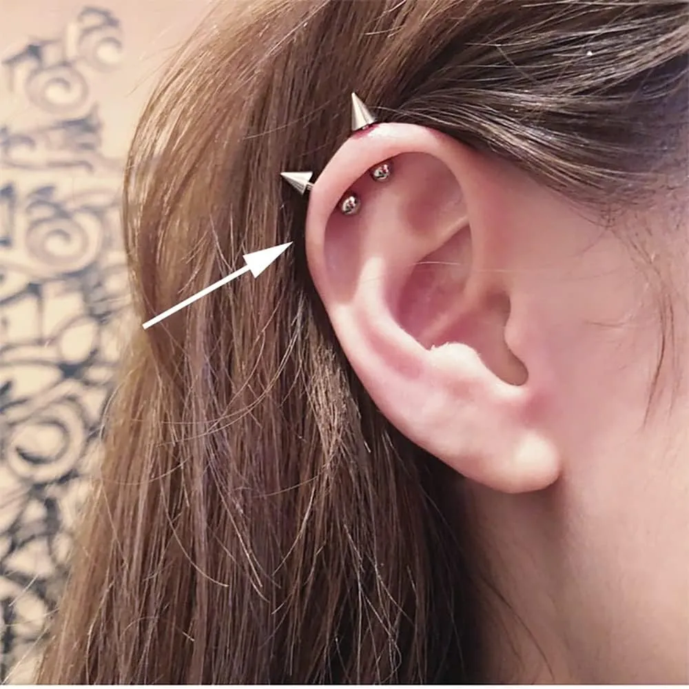 20G Minimalist Spike Ball Cartilage Stud Earrings for Women Girls 925 Sterling Silver Gold Plated Small Cone Edgy Tragus Post Studs Barbell Screw Back Piercing Earring Hypoallergenic Chic Jewelry