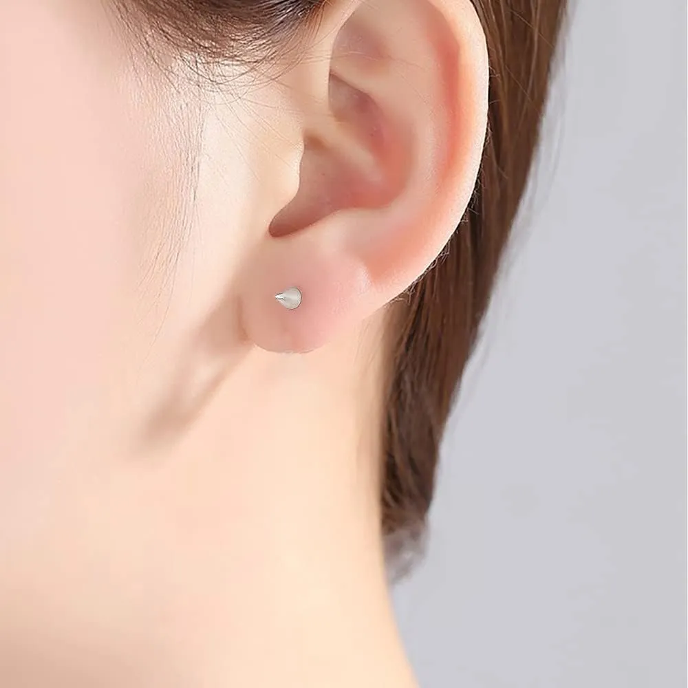 20G Minimalist Spike Ball Cartilage Stud Earrings for Women Girls 925 Sterling Silver Gold Plated Small Cone Edgy Tragus Post Studs Barbell Screw Back Piercing Earring Hypoallergenic Chic Jewelry