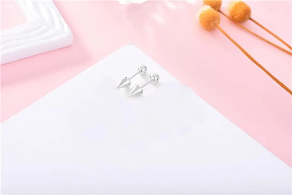 20G Minimalist Spike Ball Cartilage Stud Earrings for Women Girls 925 Sterling Silver Gold Plated Small Cone Edgy Tragus Post Studs Barbell Screw Back Piercing Earring Hypoallergenic Chic Jewelry