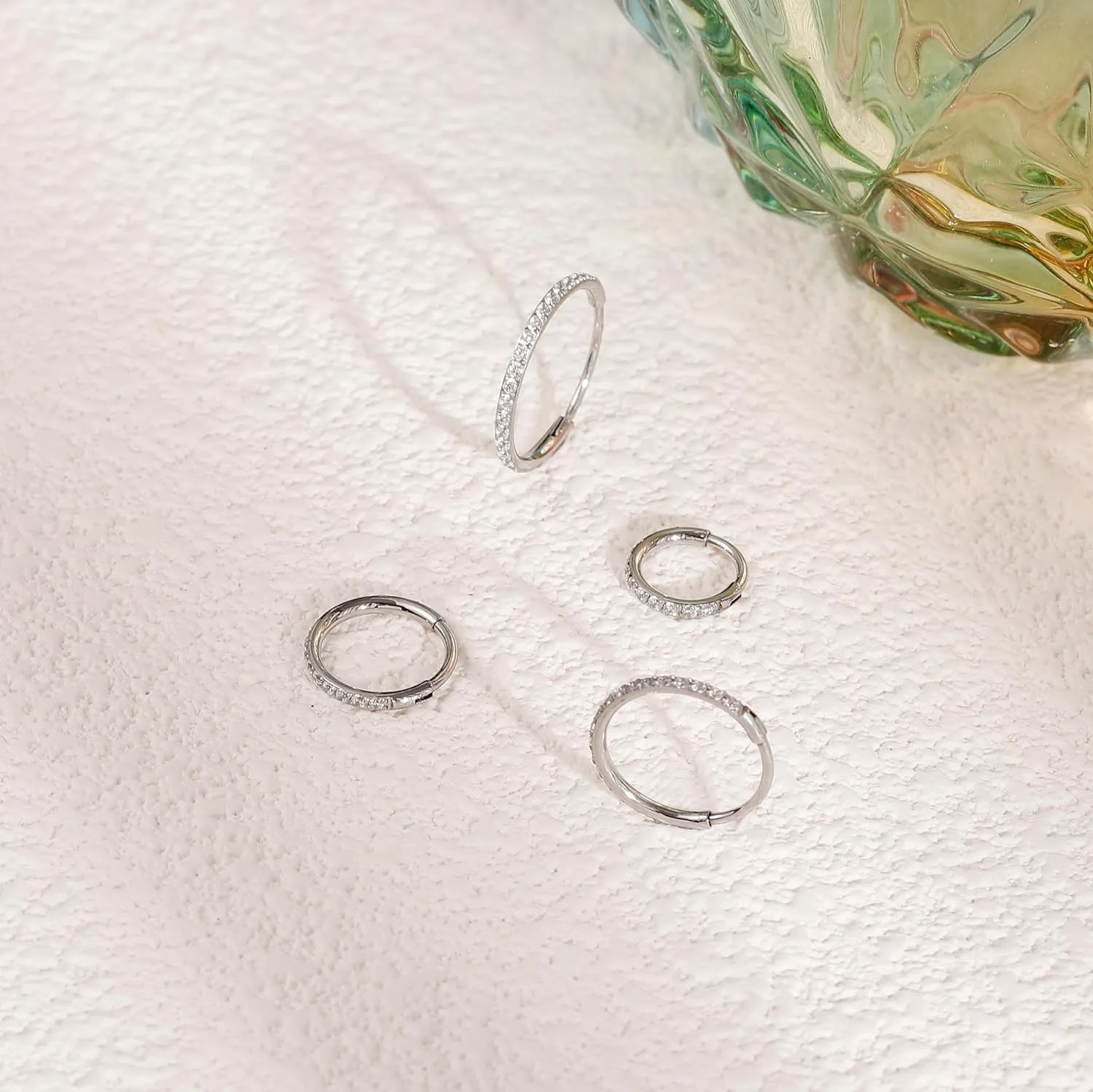 20G Nose Ring Hoop 316L Surgical Steel Nose Hoop 14k Gold CZ Nose Rings Handmade Stainless Steel Cartilage Earrings Tragus Helix Hoop Nose Rings Piercing Jewelry for Women Men Silver 6mm