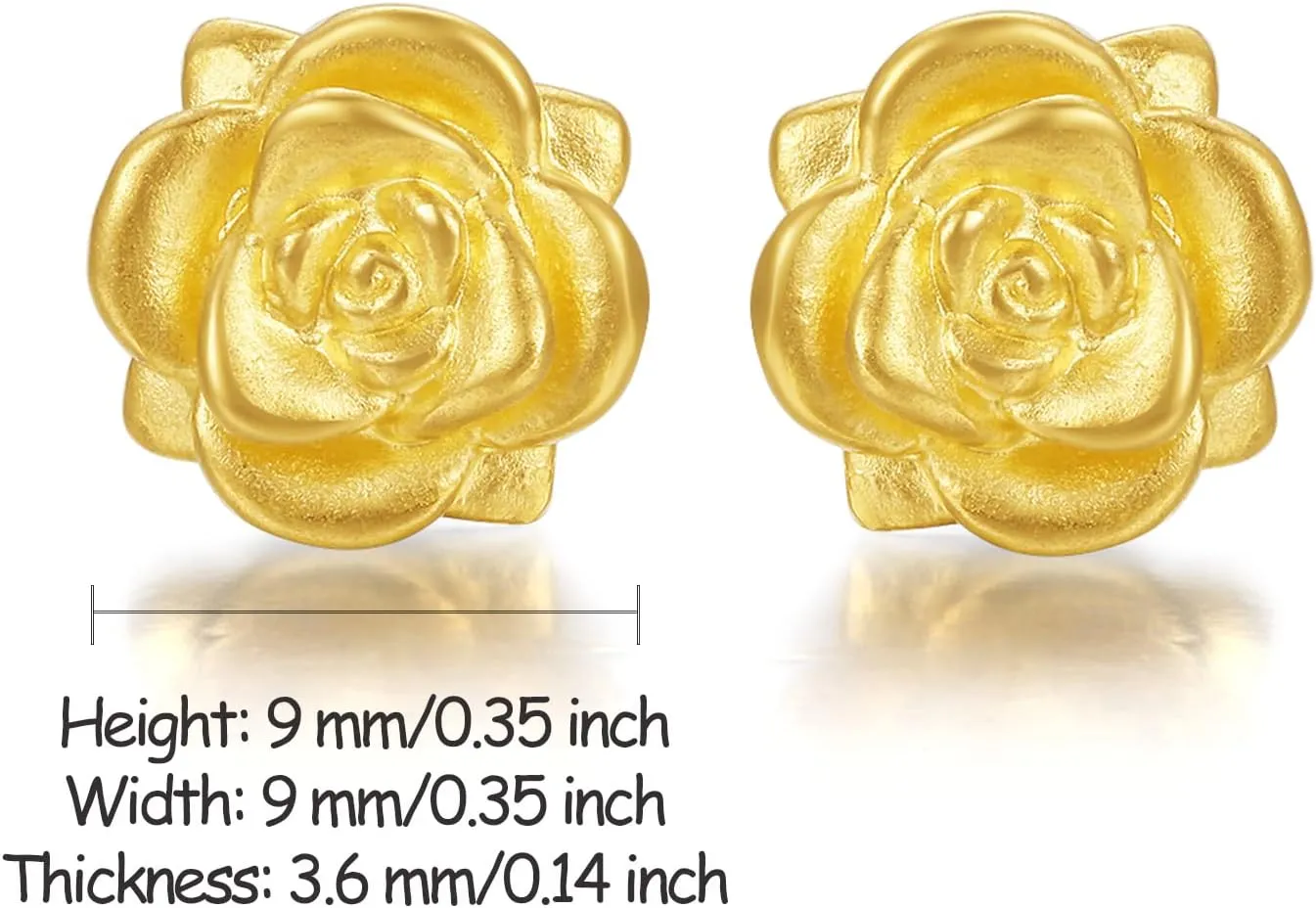 24K Solid Gold Earrings for Women, Real Gold Stud Earrings Hypoallergenic Lightweight Fashion Small Flower Eye Pins Earrings for Mom Girlfriend Gifts
