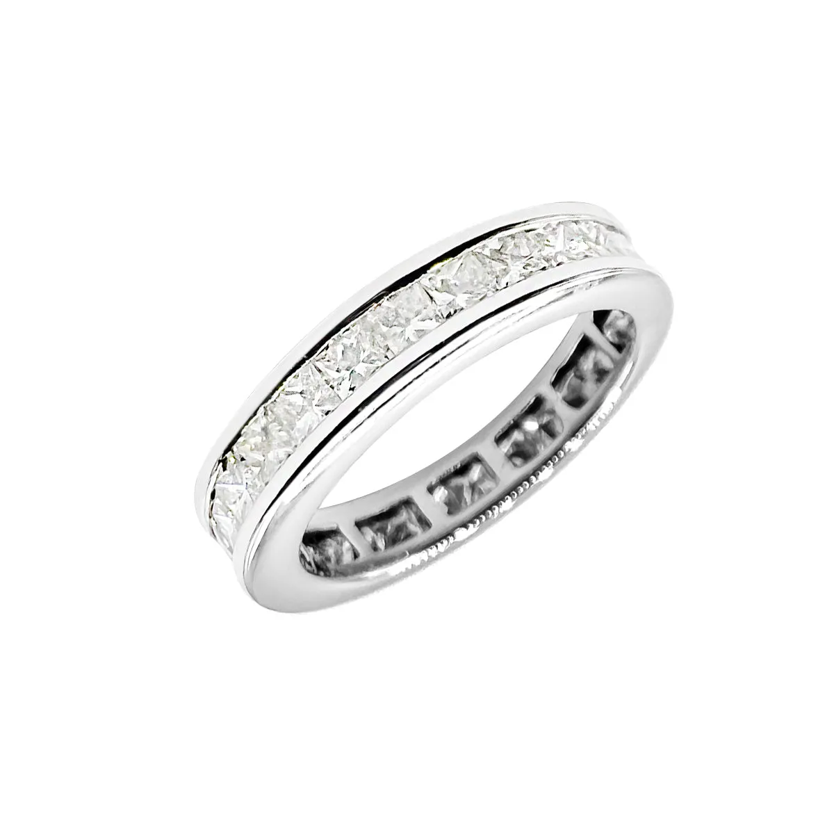 2.50ct Channel Set Princess Cut Full Eternity Band | Pre-Loved | 18K White Gold