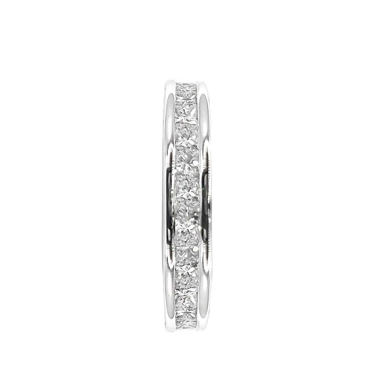2.50ct Channel Set Princess Cut Full Eternity Band | Pre-Loved | 18K White Gold