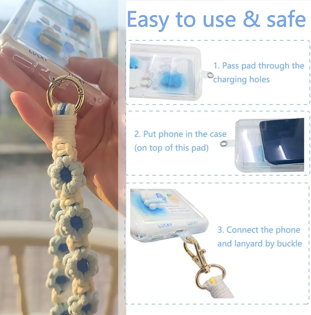 2Pcs Macrame Wristlet Keychain Handmade Weave Crochet Keychains Wrist Lanyard Bohemian Keyring for Women Girl Fresh