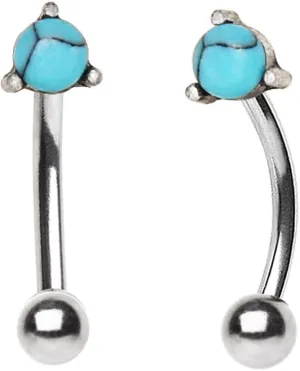 316L Stainless Steel Antique Style Turquoise WildKlass Eyebrow Ring