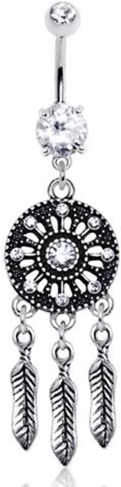 316L Stainless Steel Free Spirit Dream Catcher WildKlass Navel Ring