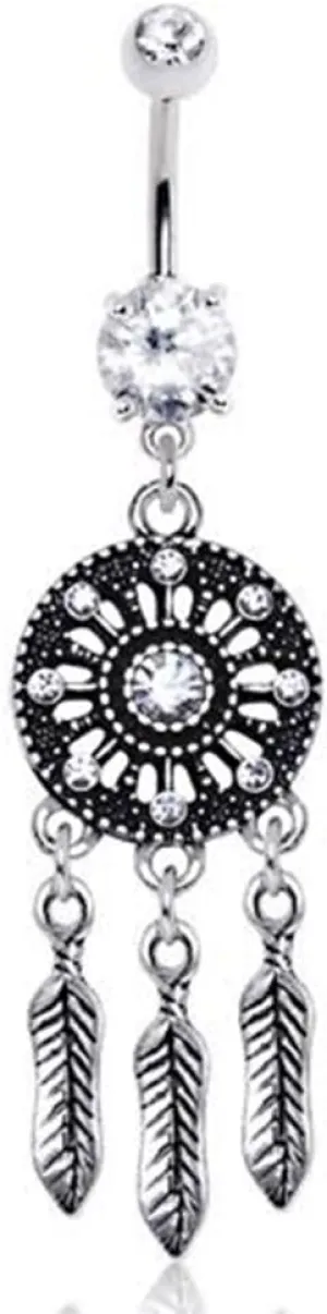 316L Stainless Steel Free Spirit Dream Catcher WildKlass Navel Ring