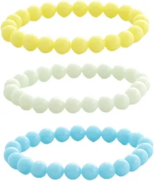 3pcs Healing Crystal Bracelets for Women 8mm luminous Firefly Beads Stretch Bracelet Jewelry Gift