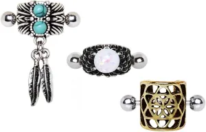 (3pcs) Various Antique Design Cartilage Cuff Earrings