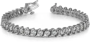 5.00 ct Round Cut Diamond S-Type Tennis Bracelet
