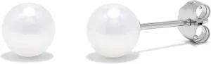 925 Sterling Silver AAA Freshwater Cultured Pearl Classic Solitaire Stud Earrings - Choice of Pearl Size