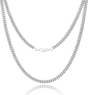 925 Sterling Silver Cuban Chain Lobster Clasp 3mm 4mm 5mm 18K Gold/Silver Cuban Link Curb Chain Necklace for Women Men Diamond Cut 16-30 Inches