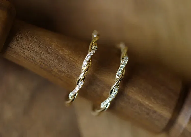 925 Sterling Silver Finger Rings Charm Jewelry - Simple Twist - TSJ155