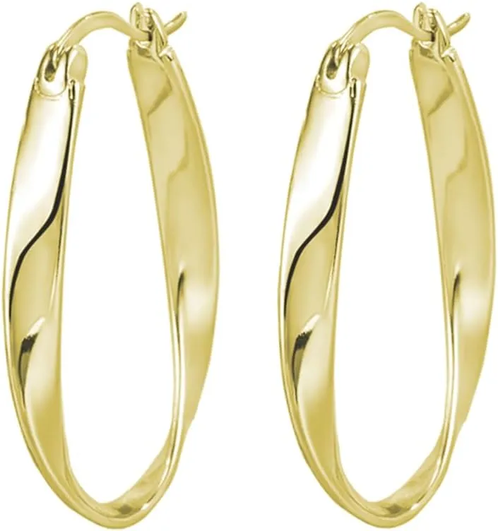 925 Sterling Silver Post Hoop Earrings For Women Mobius Strip Twist hoop Earring Fine Jewelry