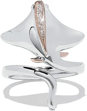 925 Sterling Silver Stingray open adjustable Ring for women and girls, cute ocean Animal adjustable Cubic Zirconia ring, Manta Ray Wrap Open Ring for Women Girls gift Jewelry size 6-10