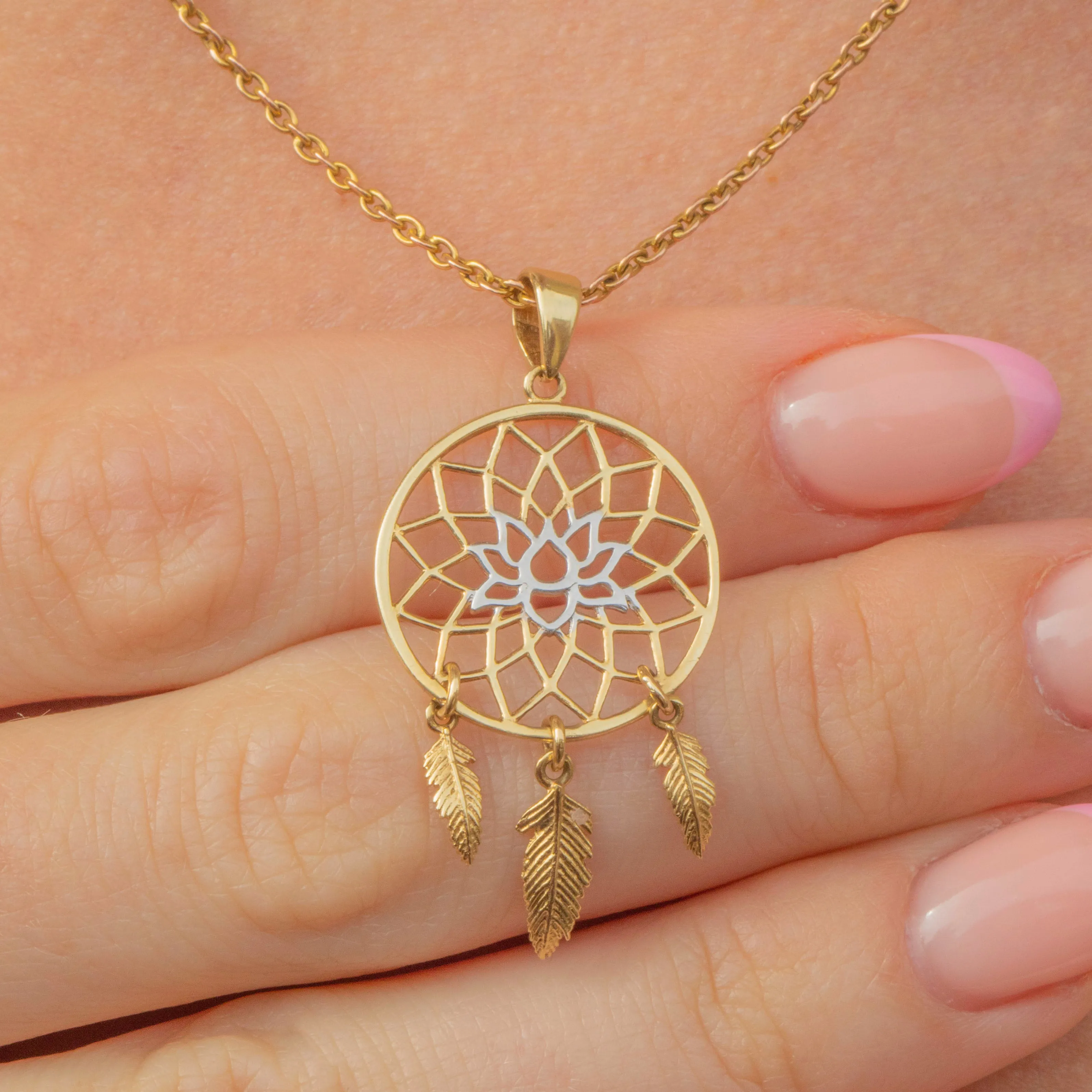 9ct Gold Dreamcatcher Pendant