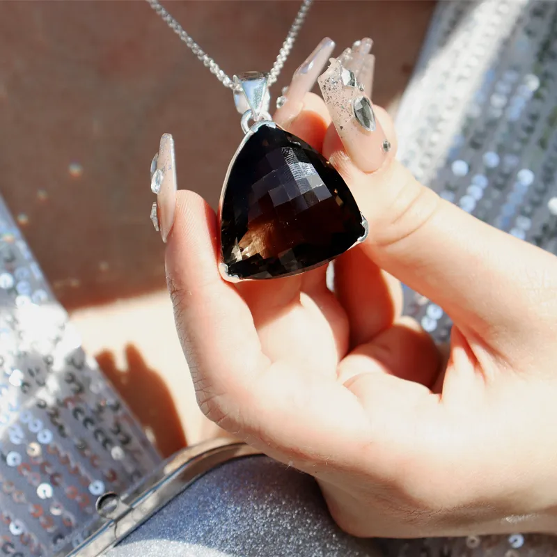 Aarna Smoky Quartz Angled Pendant
