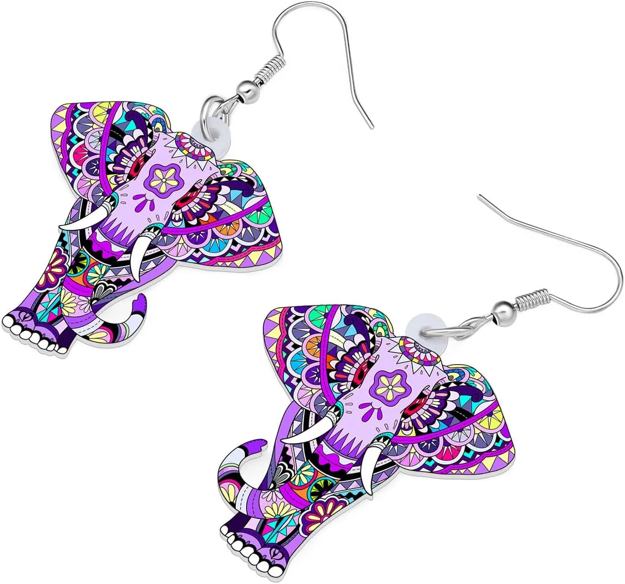 Acrylic Cute Jungle Elephant Earrings Dangle Fashion Jewelry Elephant Gifts for Women