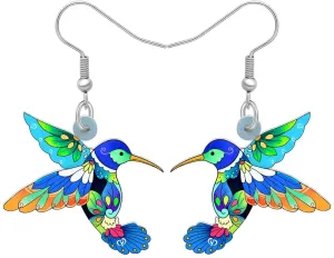 Acrylic Hummingbird Earrings for Women Creative Dangle Jewelry Festival Decorations Novelty Spring Bird Gifts