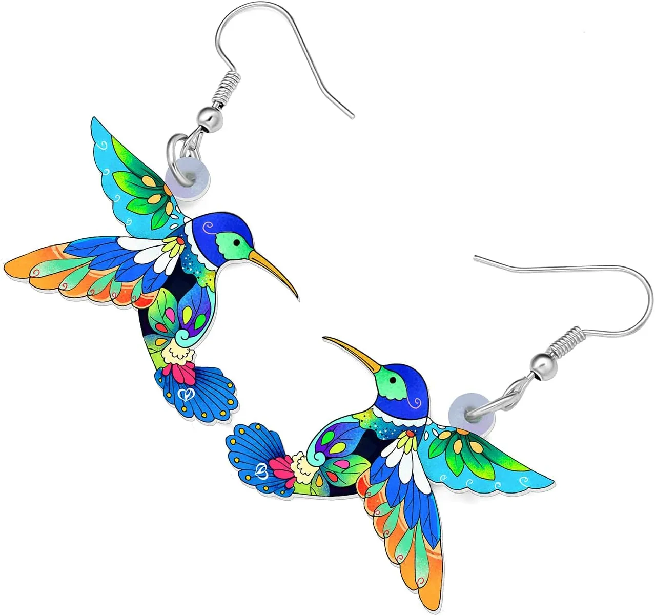 Acrylic Hummingbird Earrings for Women Creative Dangle Jewelry Festival Decorations Novelty Spring Bird Gifts