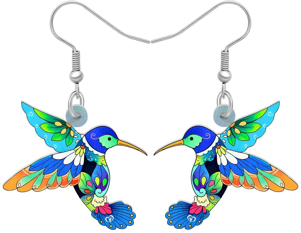 Acrylic Hummingbird Earrings for Women Creative Dangle Jewelry Festival Decorations Novelty Spring Bird Gifts