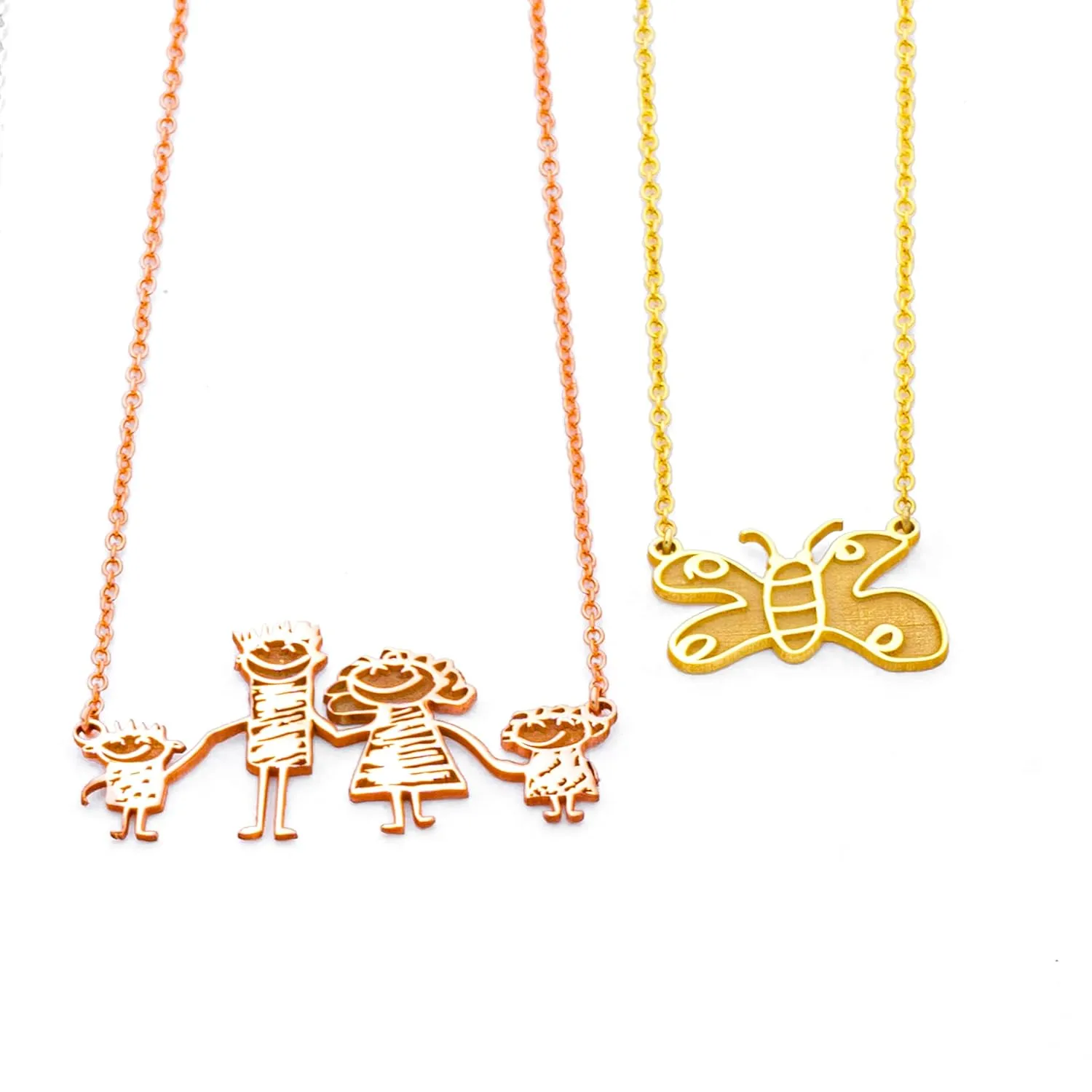 Actual Kids Drawing Necklace and Handwritten Gold Necklace Jewelry, Grandma Gift and New Mom Gift for Her Personalized
